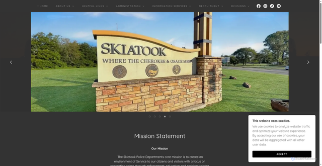 Security scan screenshot of https://skiatookpolice.gov/