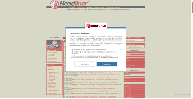 Security scan screenshot of https://psv.headliner.nl/