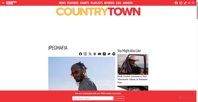 Security scan screenshot of https://countrytown.com/artist/zqrIw8DBxsc/jpegmafia