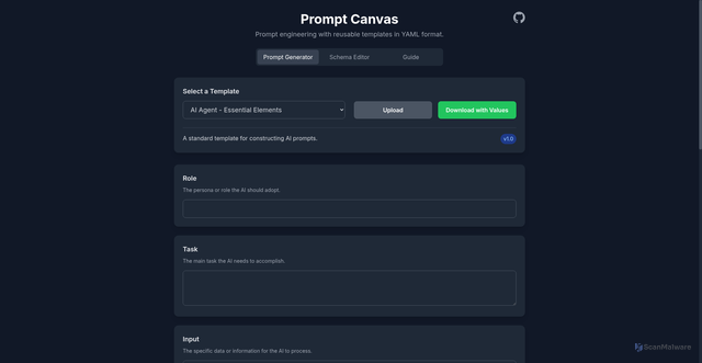 Security scan screenshot of http://promptcanvas.pages.dev/