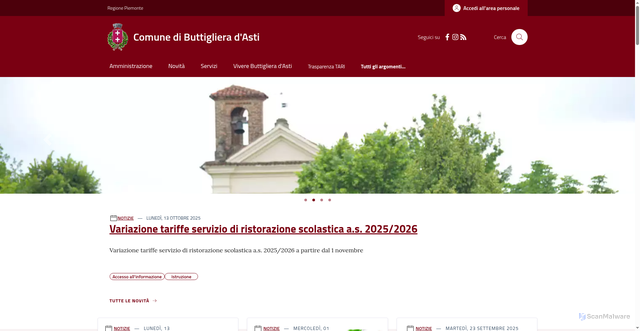 Security scan screenshot of https://www.comune.buttigliera.at.it/