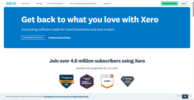 Security scan screenshot of https://www.xero.com