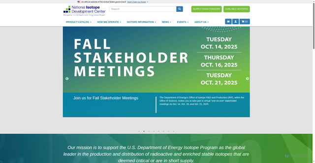 Security scan screenshot of https://isotopes.gov/