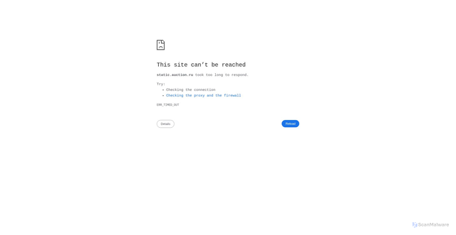 Security scan screenshot of https://static.auction.ru
