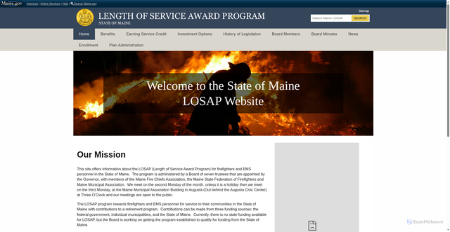 Security scan screenshot of https://mainelosap.gov/