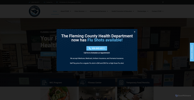 Security scan screenshot of https://flemingcountyhealthky.gov/