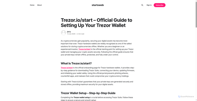 Security scan screenshot of https://officalstart.ghost.io/web/