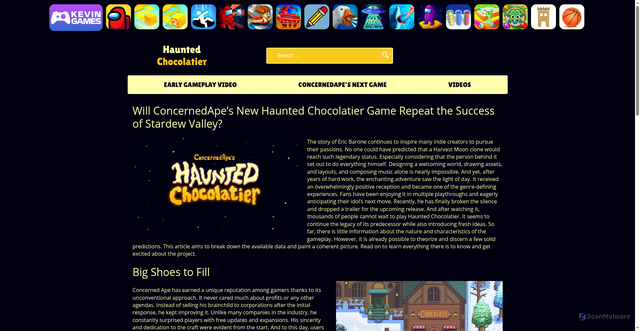 Security scan screenshot of https://haunted-chocolatier.com/