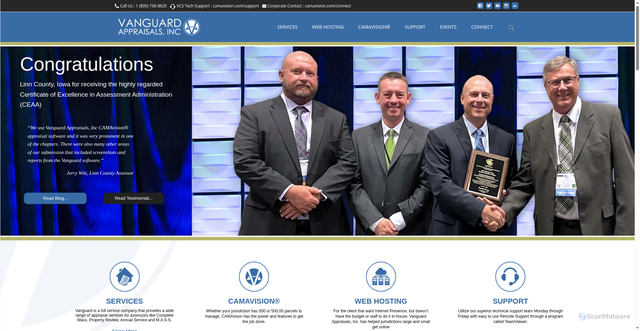 Security scan screenshot of https://camavision.com