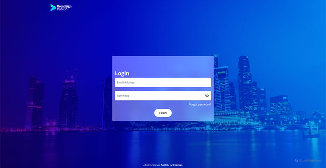Security scan screenshot of https://publish.broadsign.com