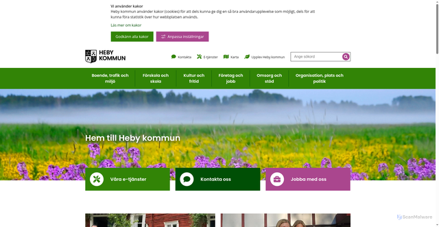 Security scan screenshot of http://www.heby.se