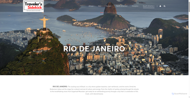 Security scan screenshot of https://travelerssidekick.com/South-America/Brazil/Rio-de-Janeiro