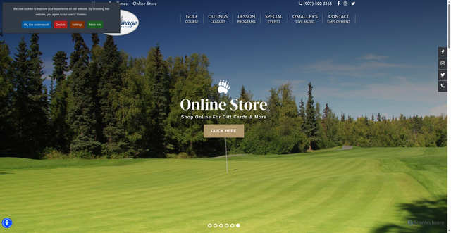 Security scan screenshot of https://www.anchoragegolfcourse.com/