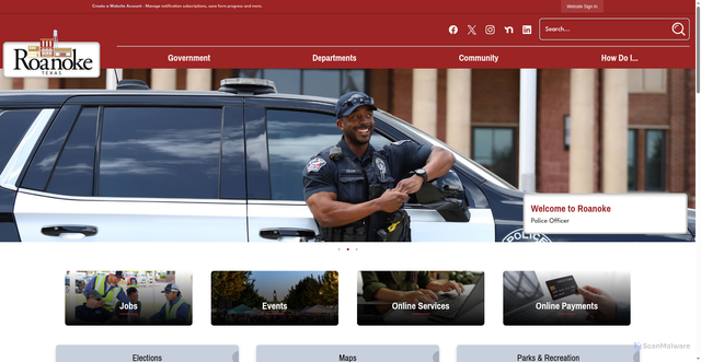 Security scan screenshot of https://roanoketexas.gov/