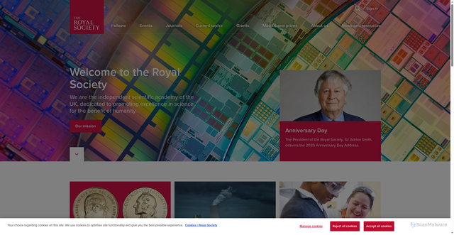 Security scan screenshot of https://royalsociety.org/