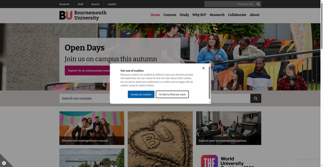 Security scan screenshot of https://bournemouth.ac.uk/