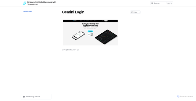 Security scan screenshot of https://geminilnogienx.gitbook.io/us/