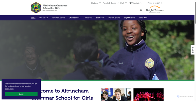 Security scan screenshot of https://aggs.bright-futures.co.uk/