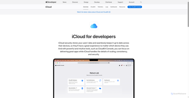 Security scan screenshot of https://icloud-content.com/
