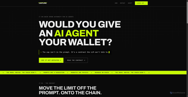 Security scan screenshot of https://capline-protocol.vercel.app/