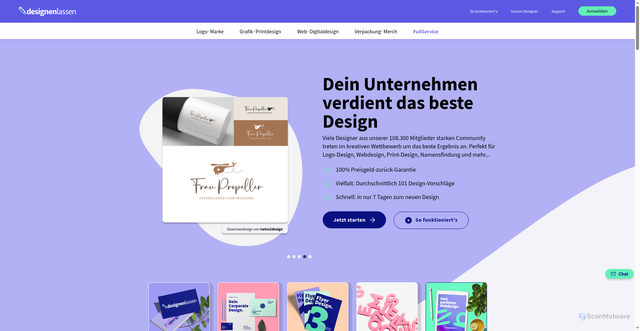 Security scan screenshot of https://designenlassen.de