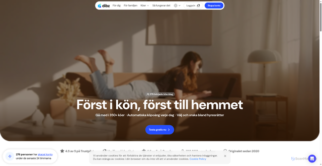 Security scan screenshot of https://www.dibz.se/