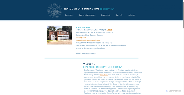 Security scan screenshot of https://www.stoningtonboroughct.gov/