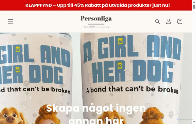 Security scan screenshot of https://personliga.se/