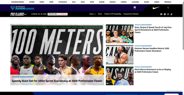 Security scan screenshot of https://eugene.diamondleague.com/