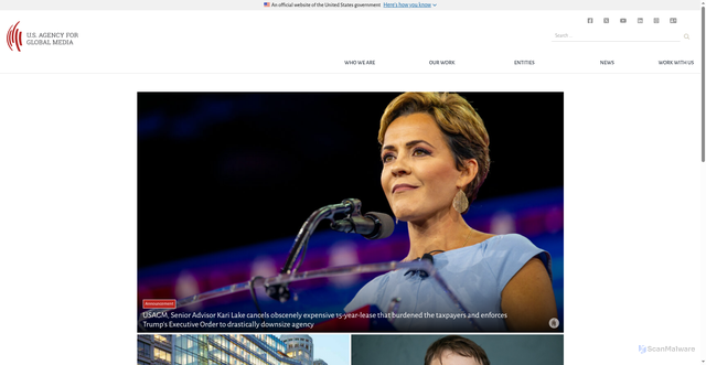 Security scan screenshot of https://www.usagm.gov/