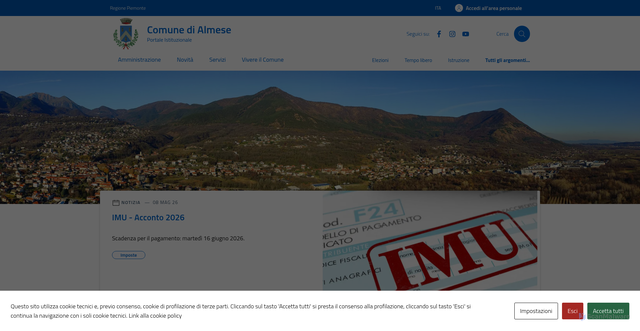 Security scan screenshot of https://www.comune.almese.to.it