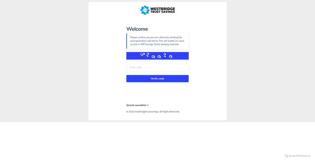 Security scan screenshot of http://westbridgetrustsavings.com/