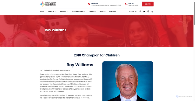 Security scan screenshot of https://ncfpsc.org/roy-williams/