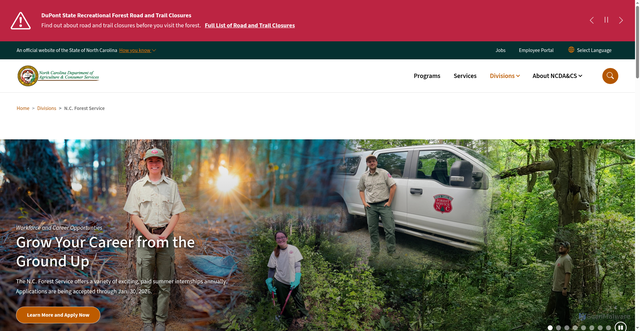 Security scan screenshot of https://www.ncagr.gov/divisions/nc-forest-service