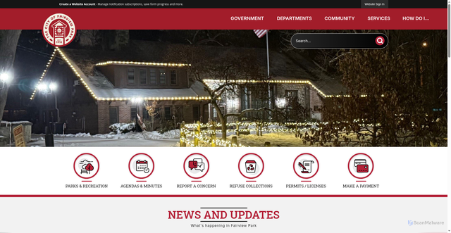 Security scan screenshot of https://fairviewparkohio.gov/