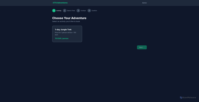 Security scan screenshot of https://bookings.escapetosumatra.com/