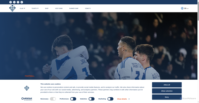 Security scan screenshot of https://comofootball.com/en/inter-como-match-preview/