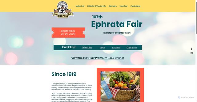 Security scan screenshot of https://www.ephratafair.org/