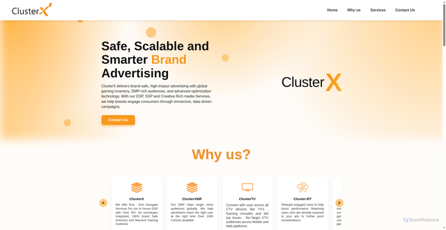 Security scan screenshot of https://theclusterx.com