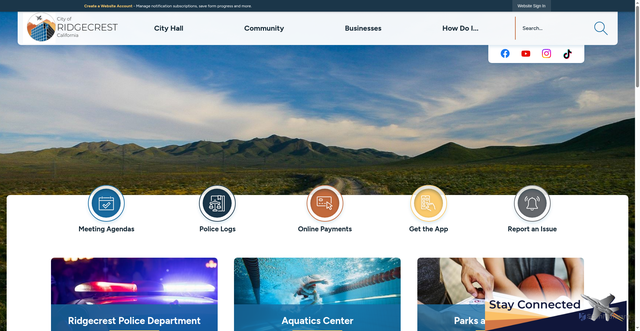 Security scan screenshot of https://ridgecrest-ca.gov/