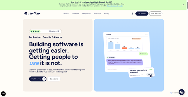 Security scan screenshot of https://eu.userflow.com