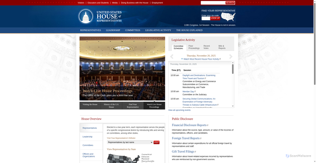 Security scan screenshot of https://www.house.gov/