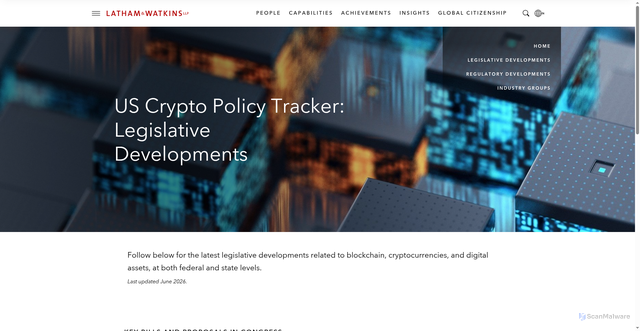 Security scan screenshot of https://www.lw.com/en/us-crypto-policy-tracker/legislative-developments