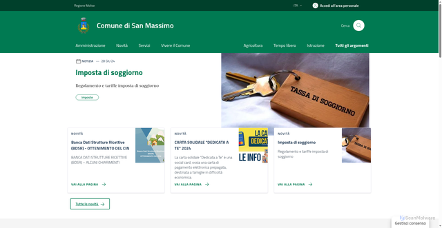 Security scan screenshot of https://comune.sanmassimo.cb.it/