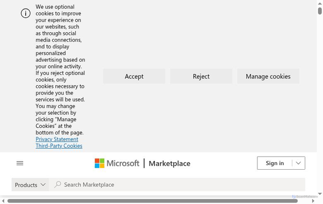 Security scan screenshot of https://store.office.com/