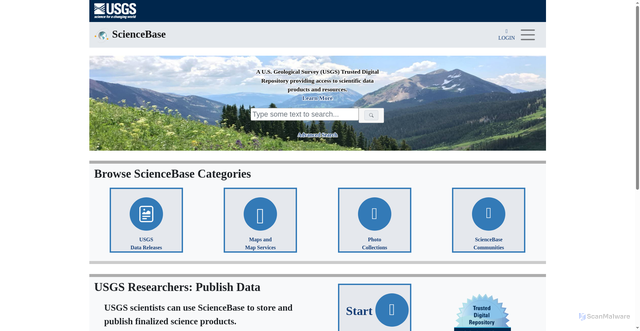 Security scan screenshot of https://www.sciencebase.gov/