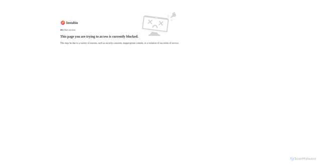 Security scan screenshot of https://sapi.instabio.cc