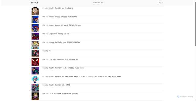 Security scan screenshot of https://fnfhub.net