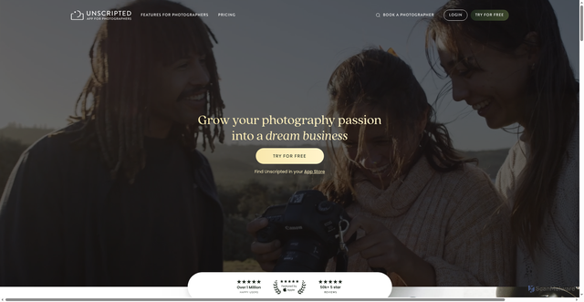 Security scan screenshot of https://unscriptedphotographers.com