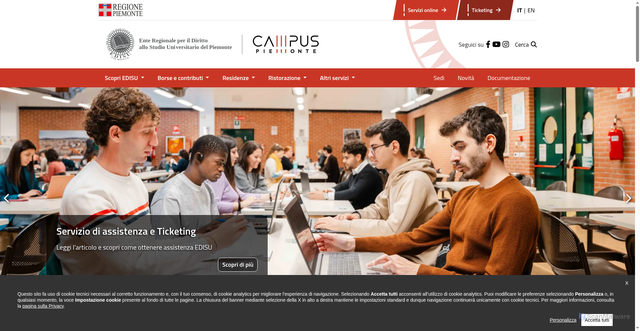 Security scan screenshot of https://www.edisu.piemonte.it/